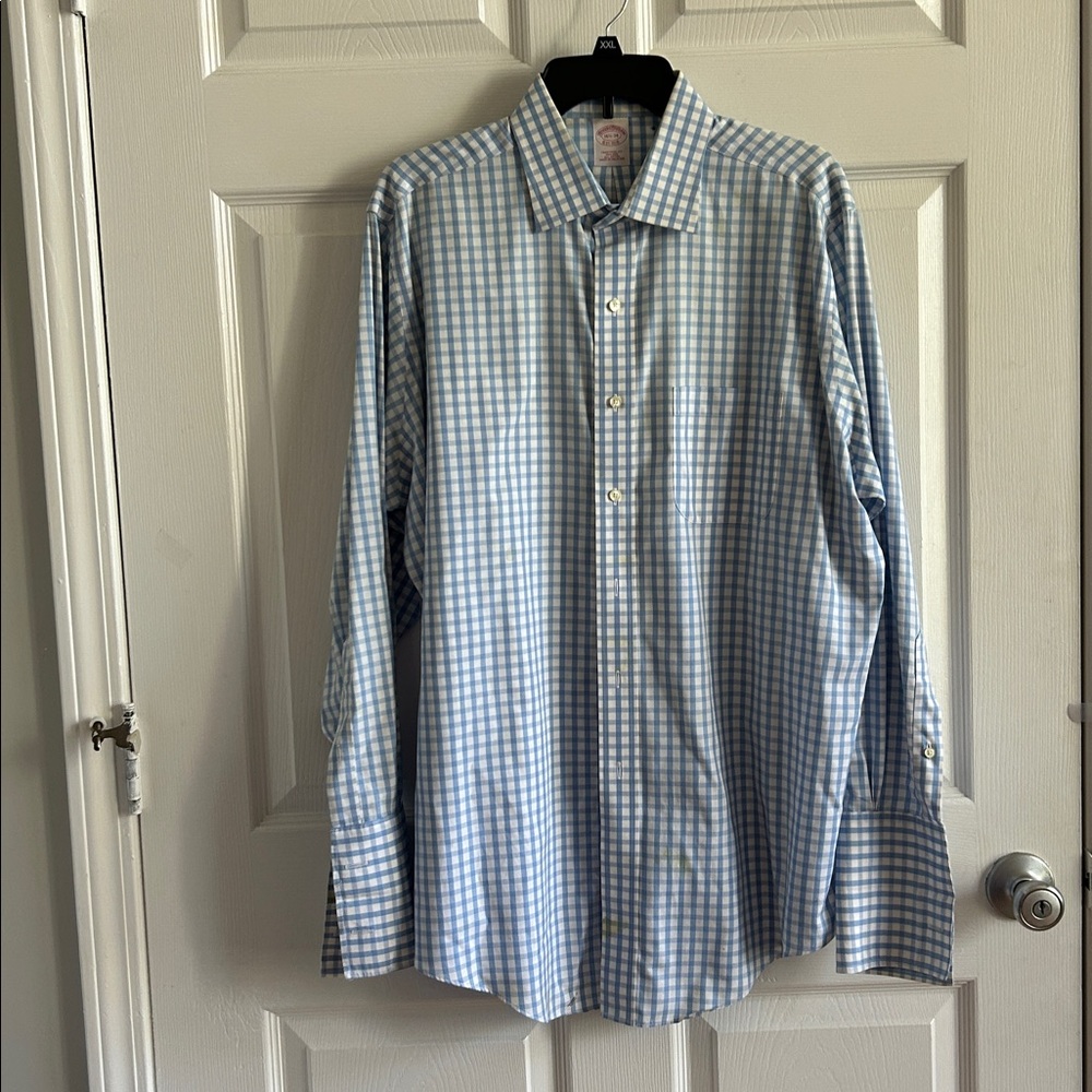 Brooks Brothers Light Blue and White Check Shirt